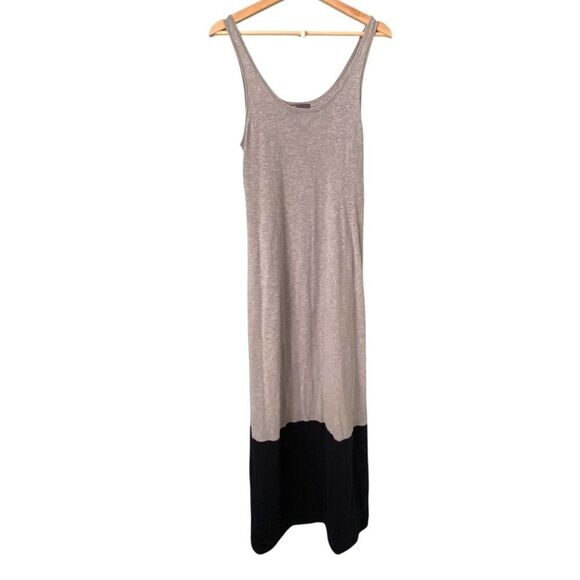 Vince Colorblock Gray Navy Scoop Neck Maxi Dress in Size Medium - Picture 4 of 10